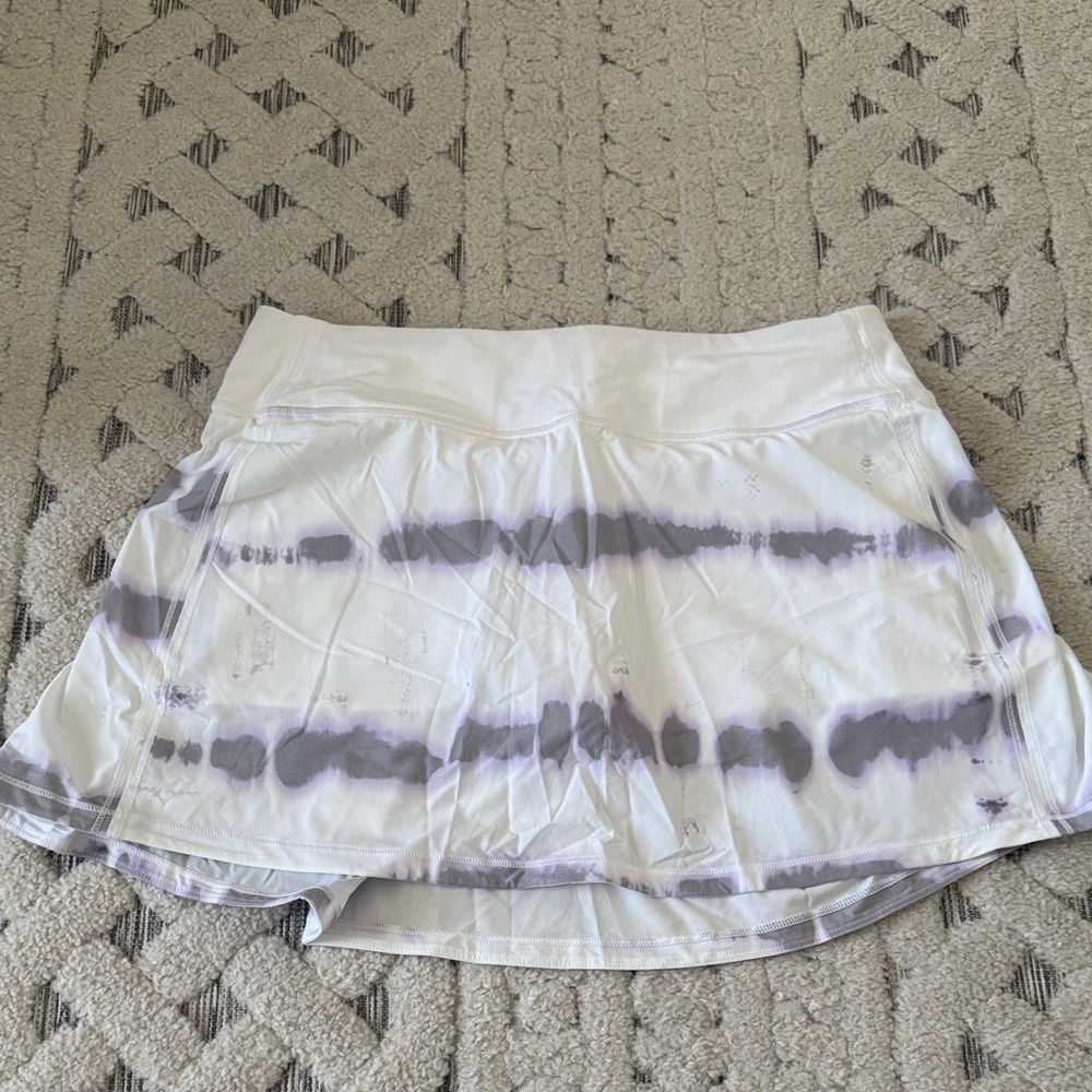 Lululemon White and Lavender Tie-Dye Athletic Skort